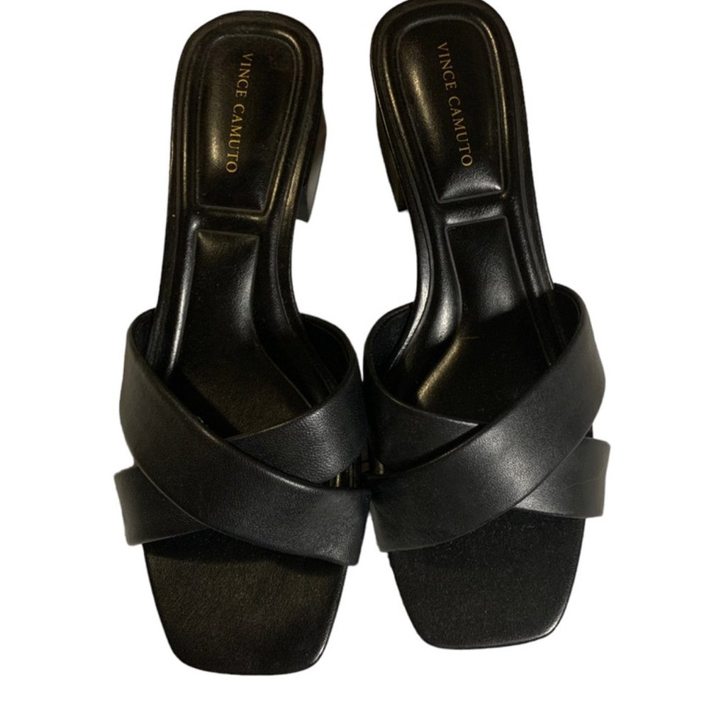 Sandals, Black leather, Vince Camuto, Size 8, NWOT